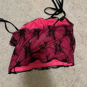 COPY - pink and black going out top never worn